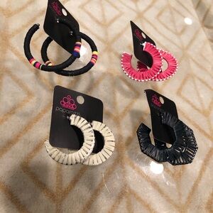 Paparazzi Boho Hoop Earring Set - 4 Pairs Raffia & Woven Hoops